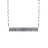 0.06ct 14k White Gold Champagne Diamond Bar Pendant